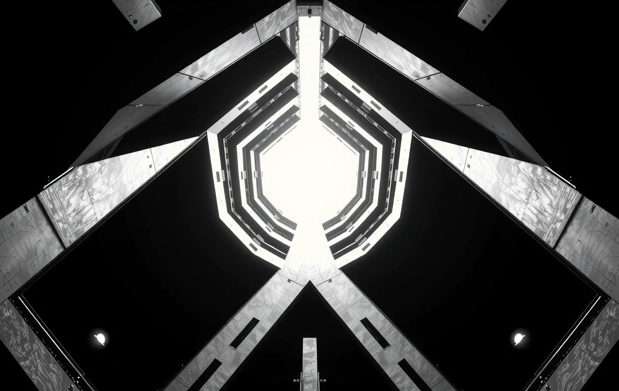 Brutalist architectural geometry